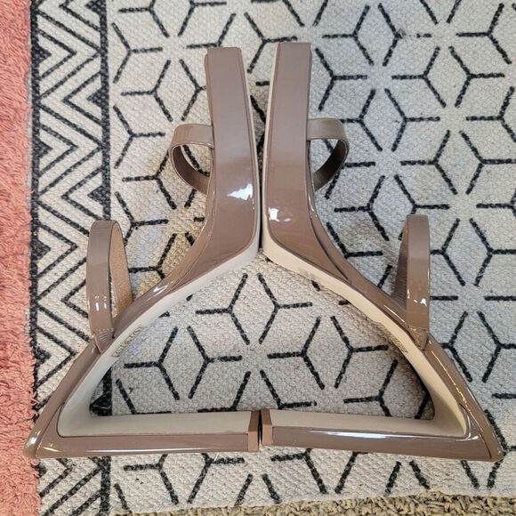 Jeffrey Campbell Hustler Platform Sandal in Taupe Patent, sz 10 - Picture 9 of 14